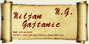 Miljan Gajtanić vizit kartica